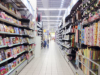 Row of food in store