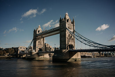 View of bridge over river against sky