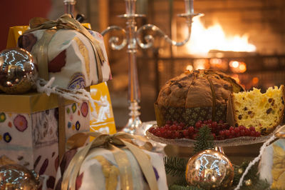 Close-up of christmas decorations