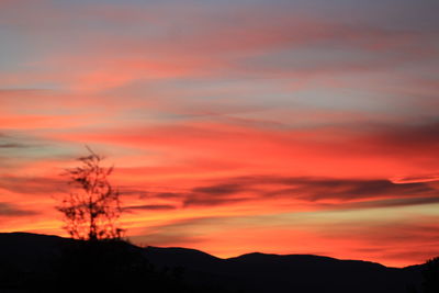 Scenic view of dramatic sky during sunset