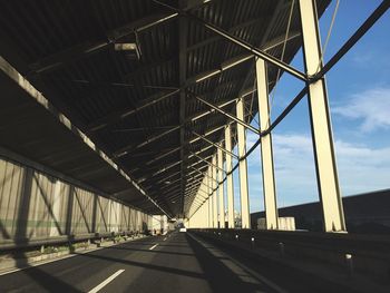 Low angle view of bridge against sky