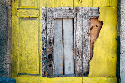 Close-up of old wooden door