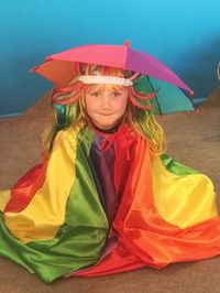 Portrait of smiling girl wearing costume 