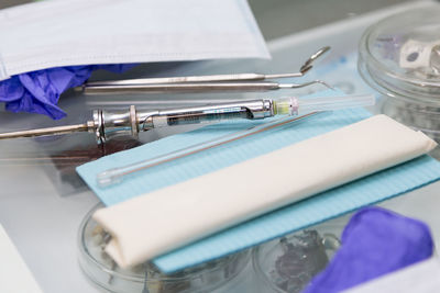 High angle view of pen on table
