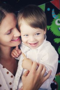 Portrait of cute girl smiling