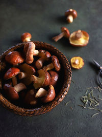 Close-up of roasted coffee beans on table