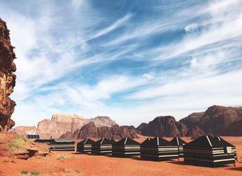 Scenic view of rocky mountains against sky