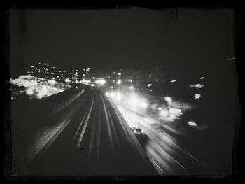 Road in city at night