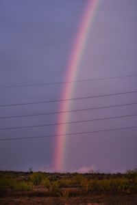 Scenic view of rainbow against sky