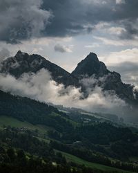 Scenic view of mountains against sky