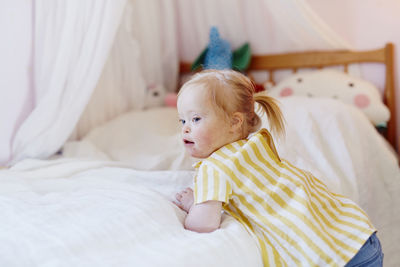 Girl in bedroom