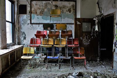 Abandoned chairs in the room