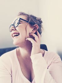 Portrait of smiling young woman