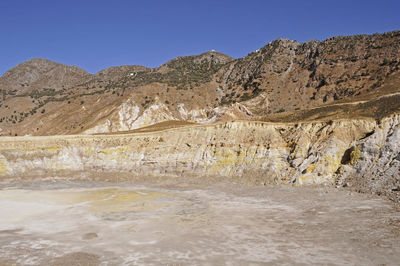 Scenic view of desert against clear sky