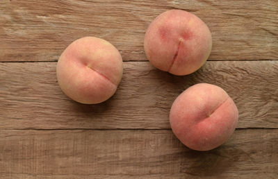 High angle view of apples on table