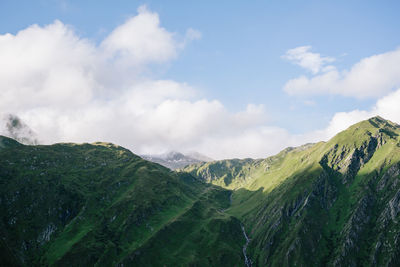 Scenic view of mountains against sky