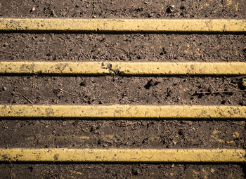 High angle view of railroad tracks