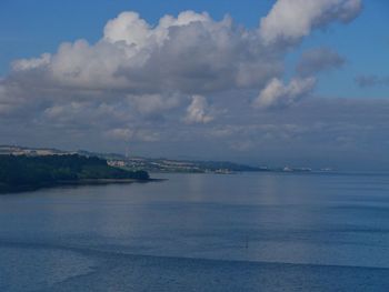 Scenic view of sea and cloudy sky