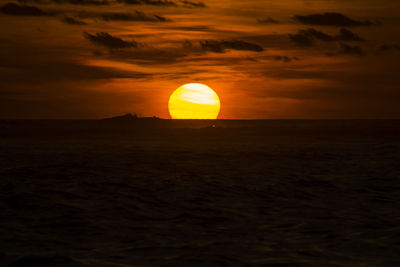 Scenic view of sunset over sea