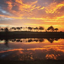Scenic view of sunset over sea