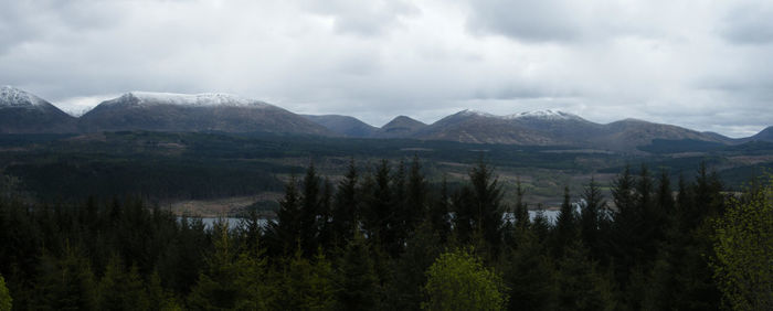 Panoramic view of mountains against sky