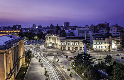 High angle view of city street