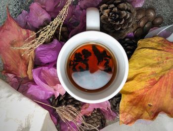 High angle view of food on table