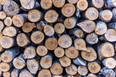 Full frame shot of logs