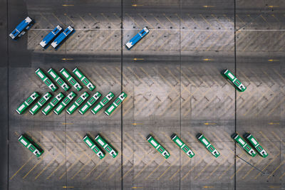 High angle view of padlocks