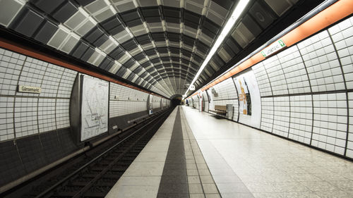 Illuminated subway station