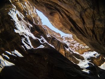 Vertical view from inside canyon