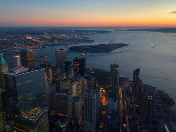 Aerial view of city at waterfront