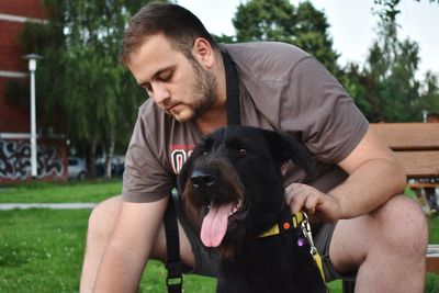 Man with dog