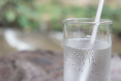 Close-up of water in glass