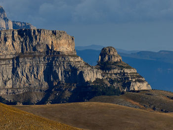 Views of the mountains at sunset, next to the ordesa valley, spain