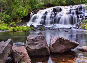 Scenic view of waterfall