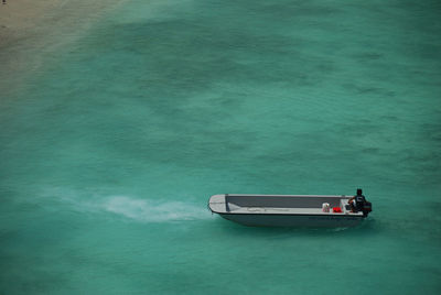 Boat sailing in sea