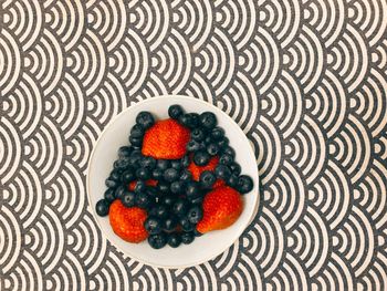 High angle view of fruits on table