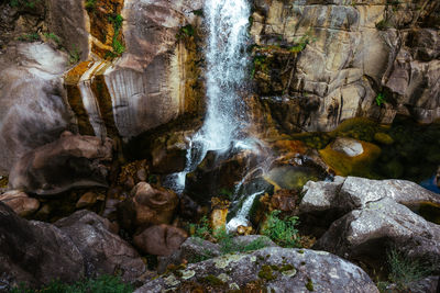 Scenic view of waterfall