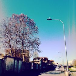 View of road along buildings