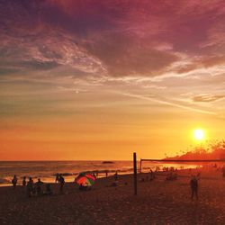 Scenic view of sea at sunset