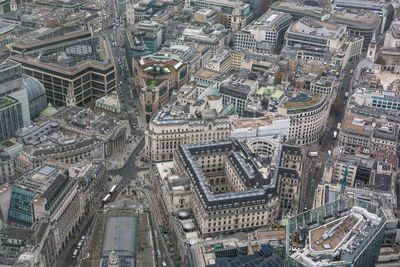 High angle view of buildings in city