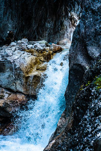 Stream flowing through rocks