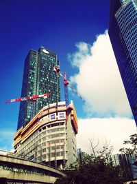 Low angle view of modern building against sky