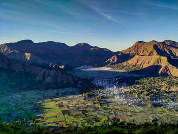 Scenic view of mountains against sky