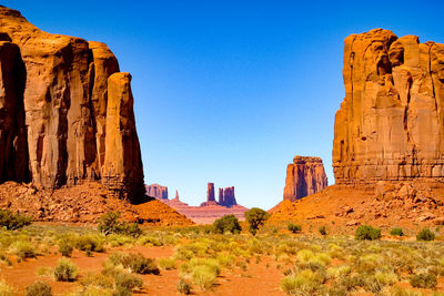 Scenic view of rock formations at monument valley