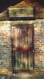 Closed wooden door