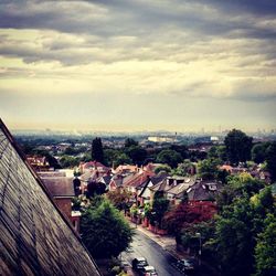 High angle shot of townscape