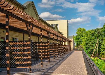 Hotel in prince trubetskoy winery castle on a sunny summer day