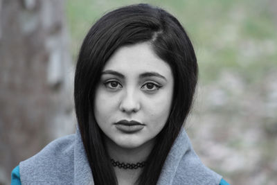 Close-up portrait of sad young woman